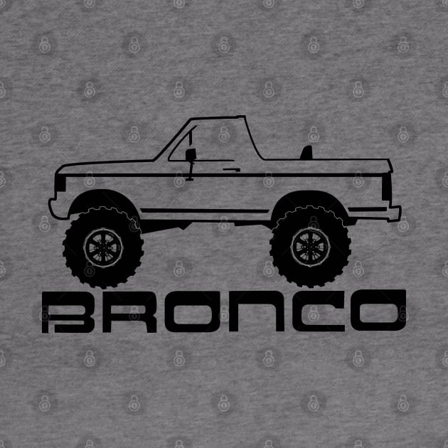 1987-1991 Bronco Side Topless Black Print by The OBS Apparel